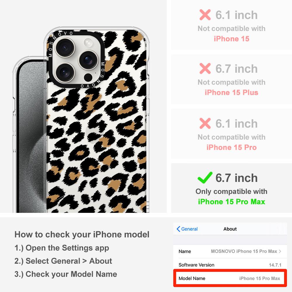 Leopard Print Phone Case - iPhone 15 Pro Max Case - MOSNOVO