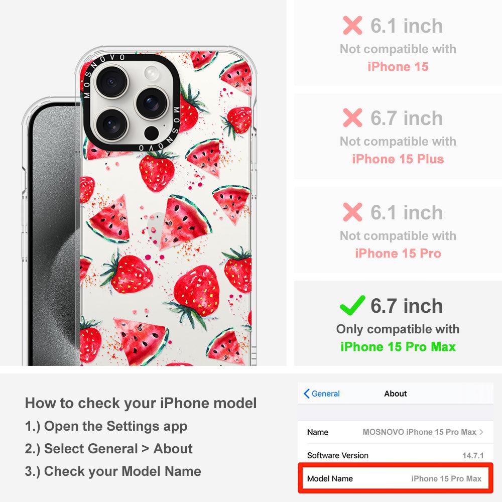 Watermelon and Strawberry Phone Case - iPhone 15 Pro Max Case - MOSNOVO