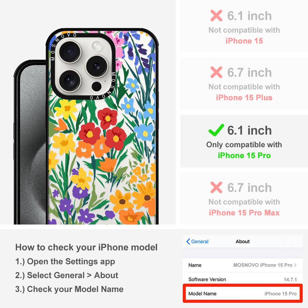 Spring Botanical Flower Floral Phone Case - iPhone 15 Pro Case - MOSNOVO