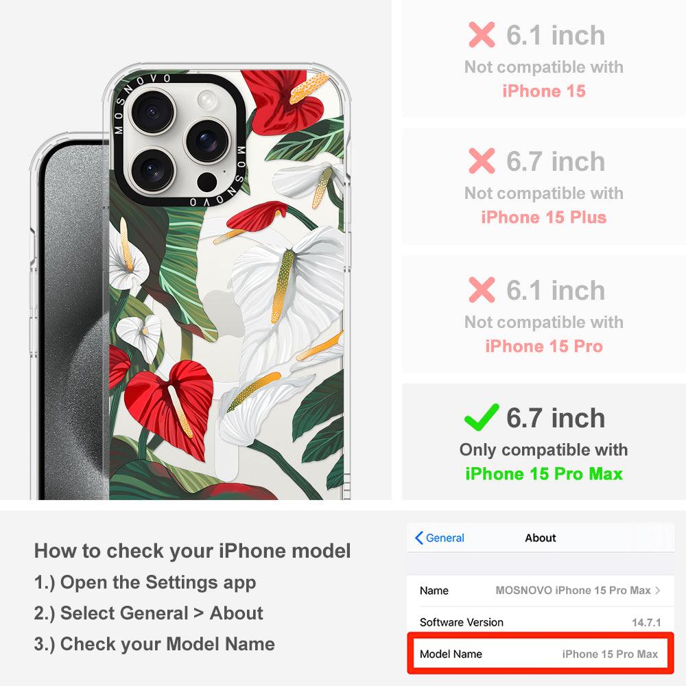 Anthurium Phone Case - iPhone 15 Pro Max Case - MOSNOVO