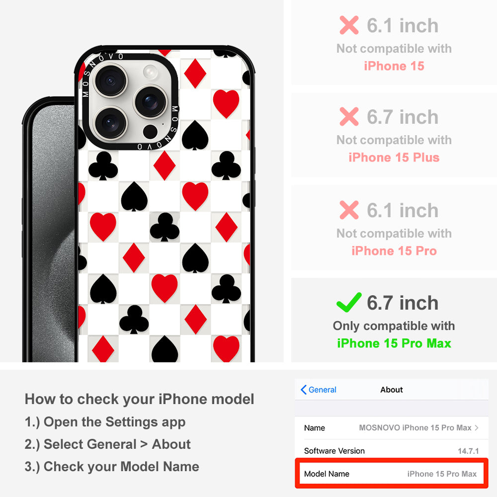 Checker Poker Phone Case - iPhone 15 Pro Max Case - MOSNOVO