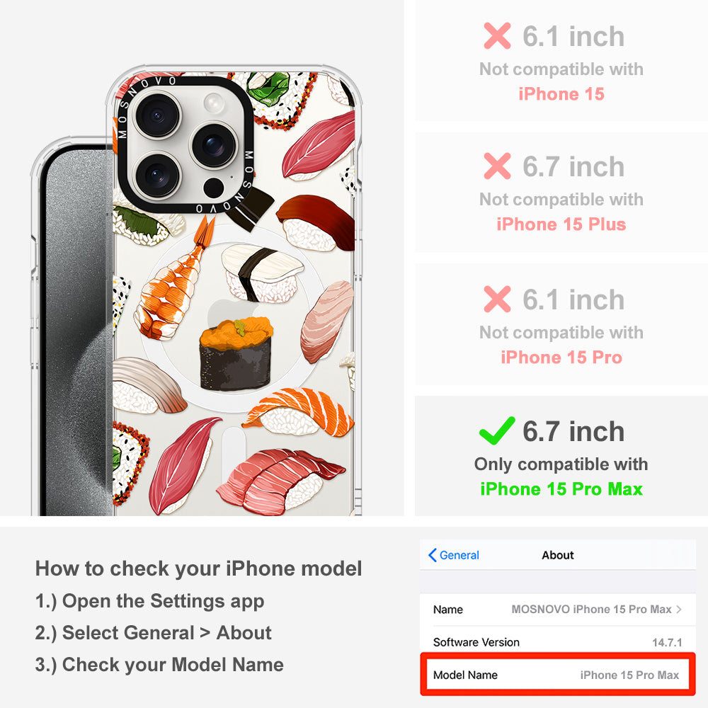 Mixed Sushi Phone Case - iPhone 15 Pro Max Case - MOSNOVO