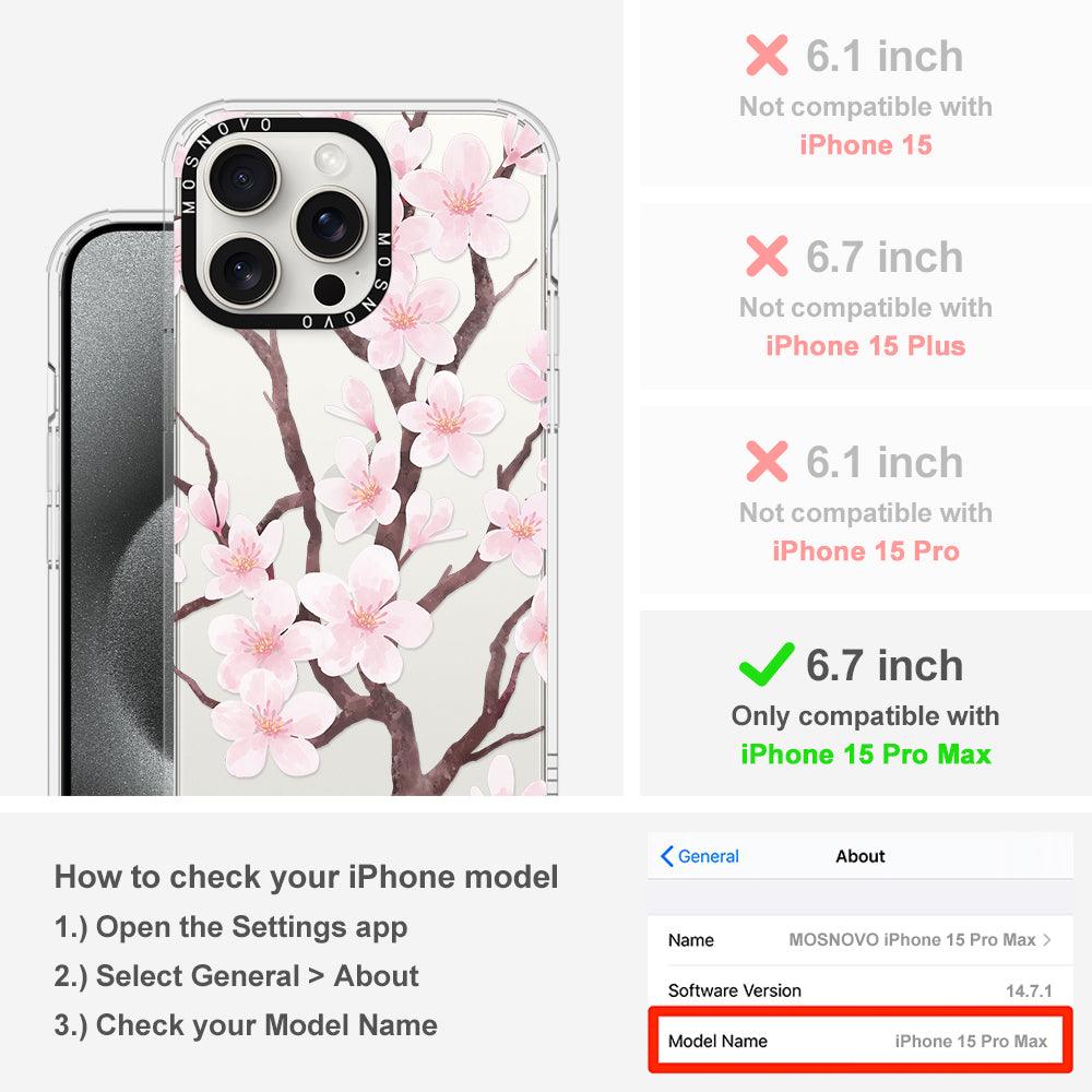 Cherry Blossom Flower Phone Case - iPhone 15 Pro Max Case - MOSNOVO