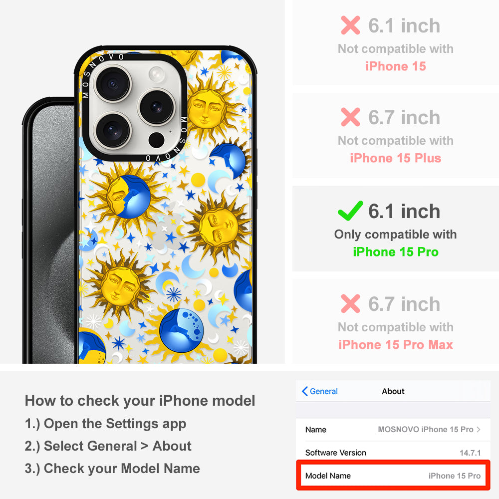 Sun and Moon Phone Case - iPhone 15 Pro Case - MOSNOVO