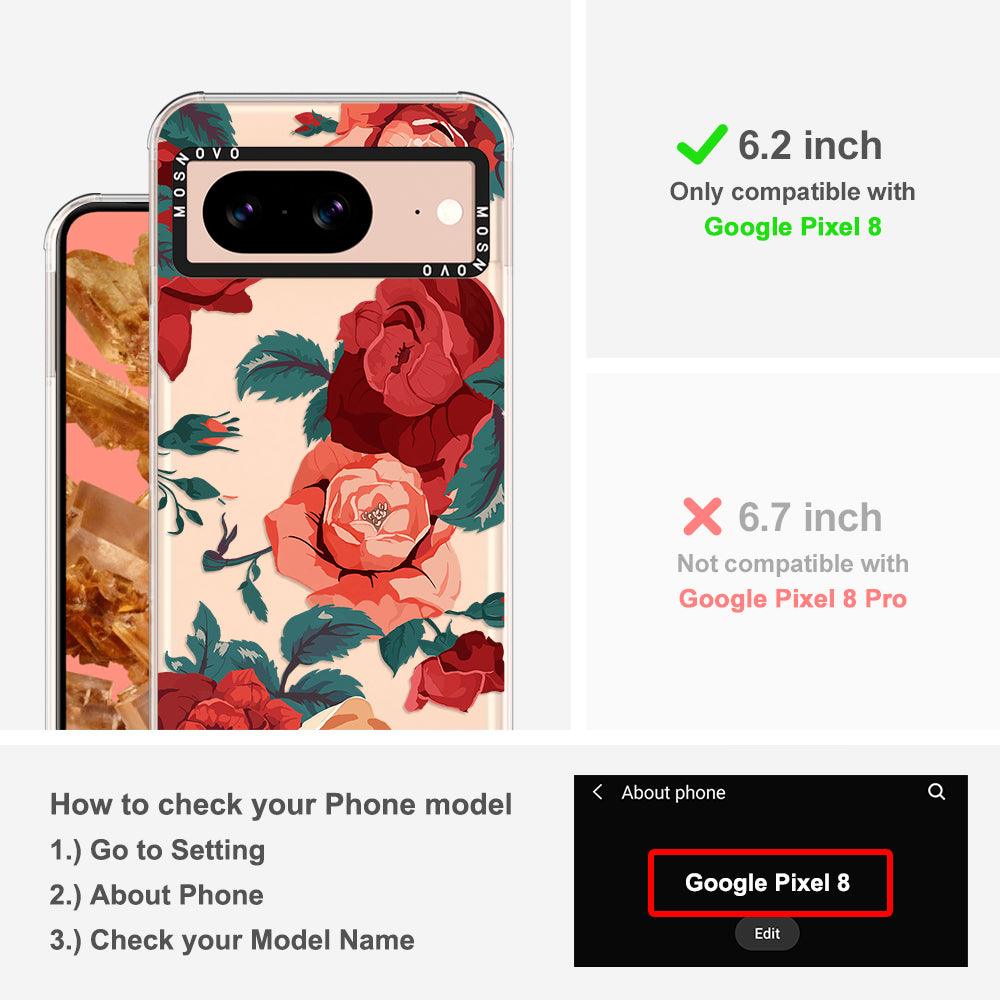 Vintage Red Rose Phone Case - Google Pixel 8 Case - MOSNOVO