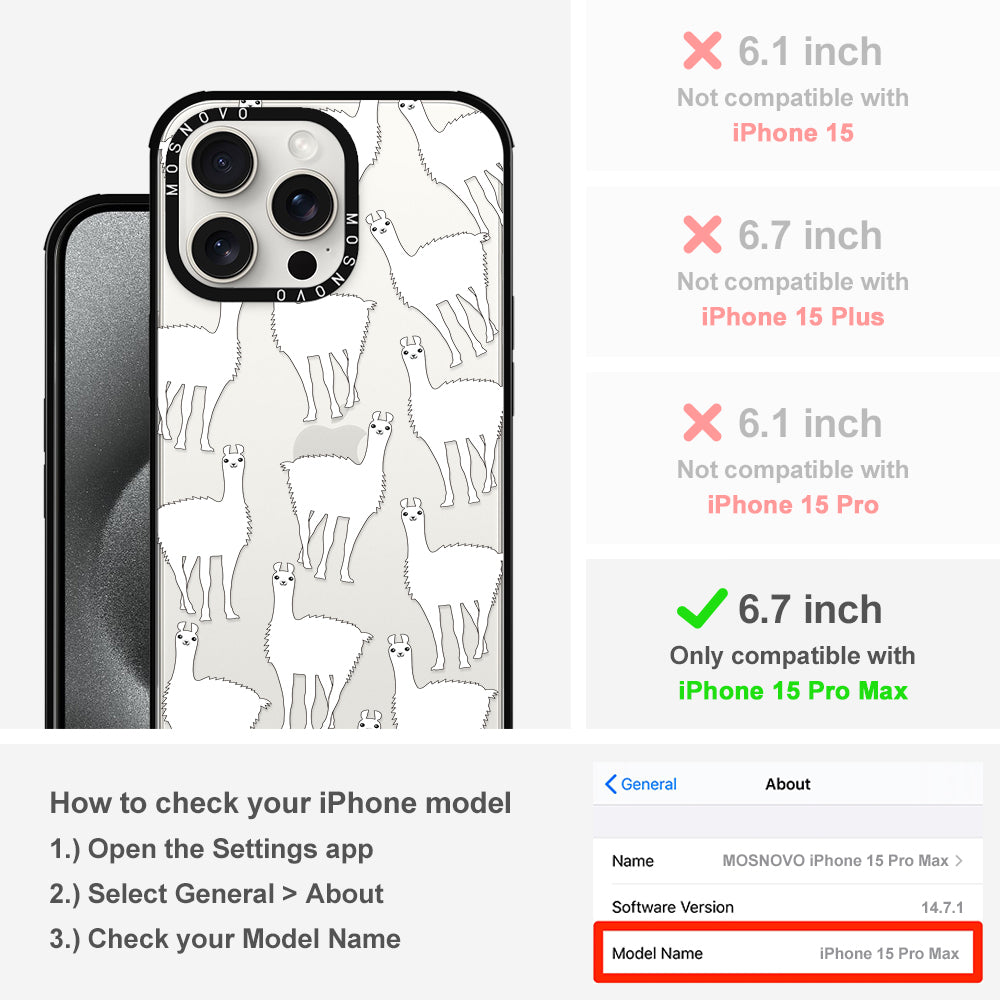 Llama Phone Case - iPhone 15 Pro Max Case - MOSNOVO