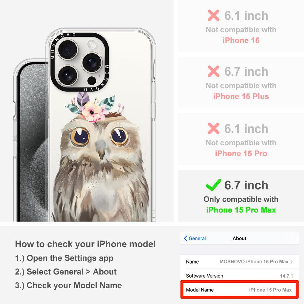 Cute Owl Phone Case - iPhone 15 Pro Max Case - MOSNOVO