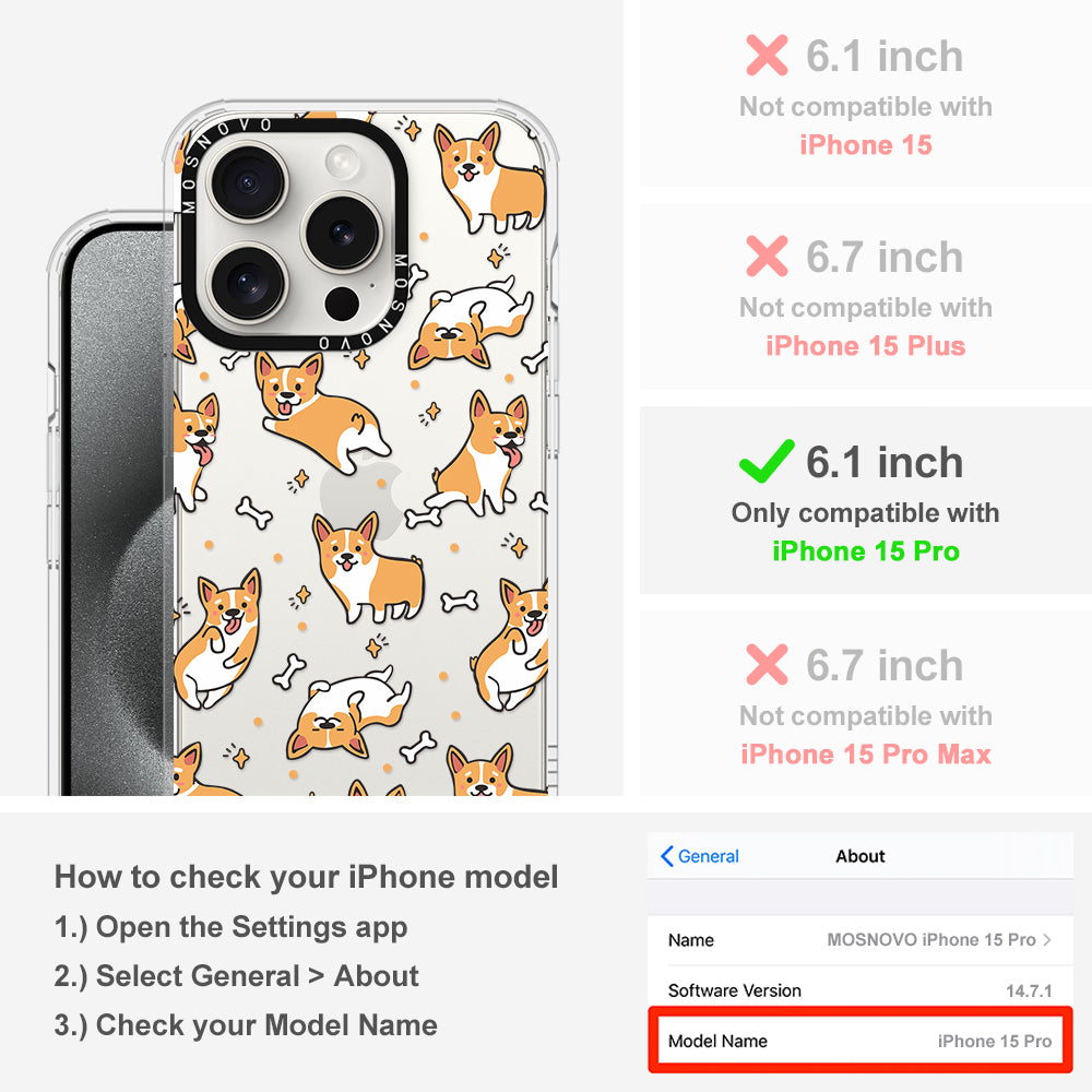 Corgi Phone Case - iPhone 15 Pro Case - MOSNOVO