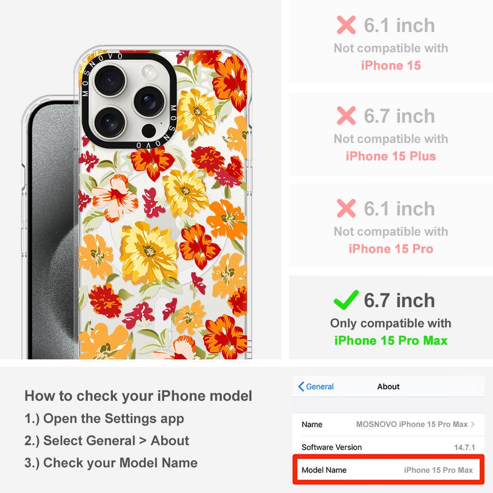 70s Boho Yellow Flower Phone Case - iPhone 15 Pro Max Case - MOSNOVO