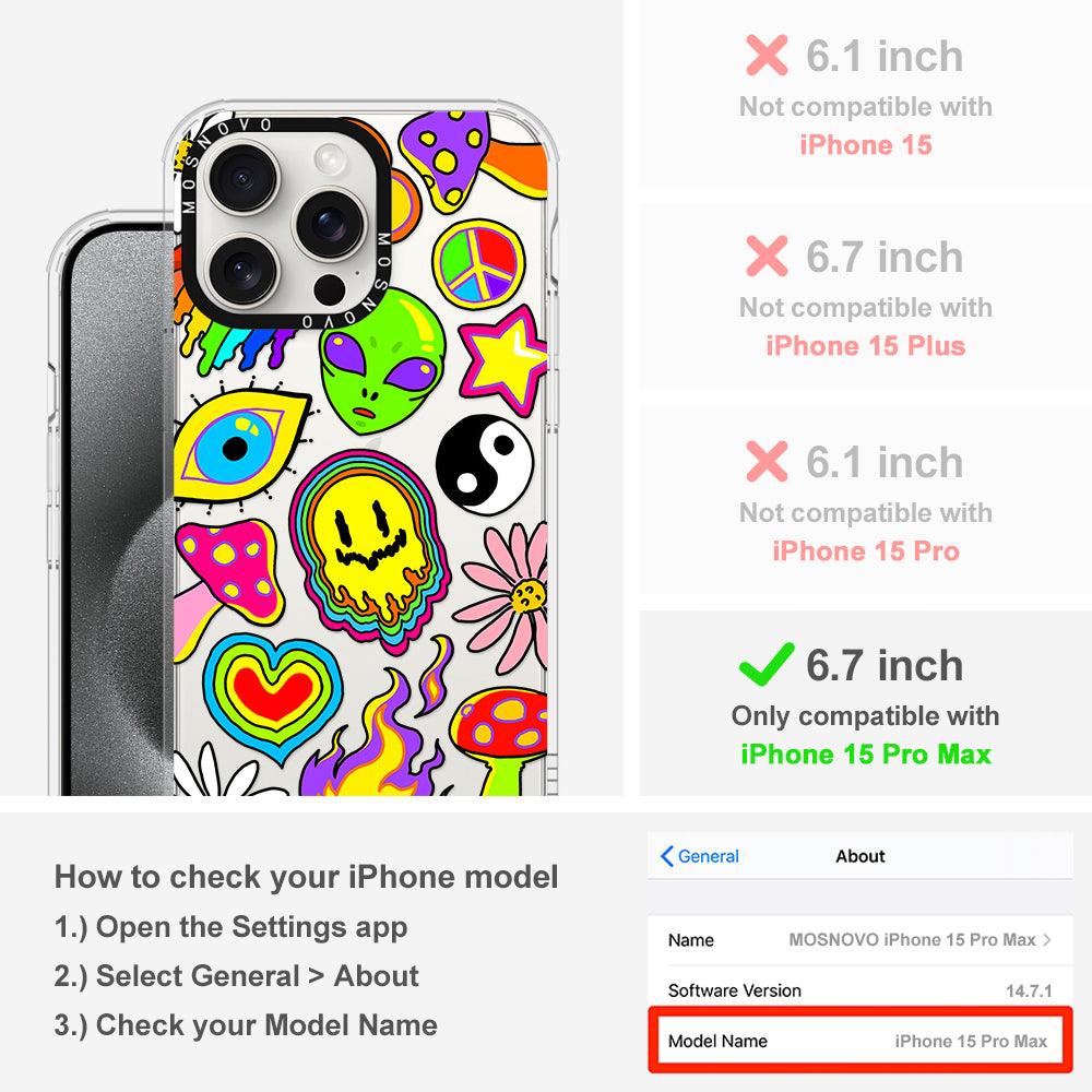 Hippie Rainbow Face Love Phone Case - iPhone 15 Pro Max Case - MOSNOVO