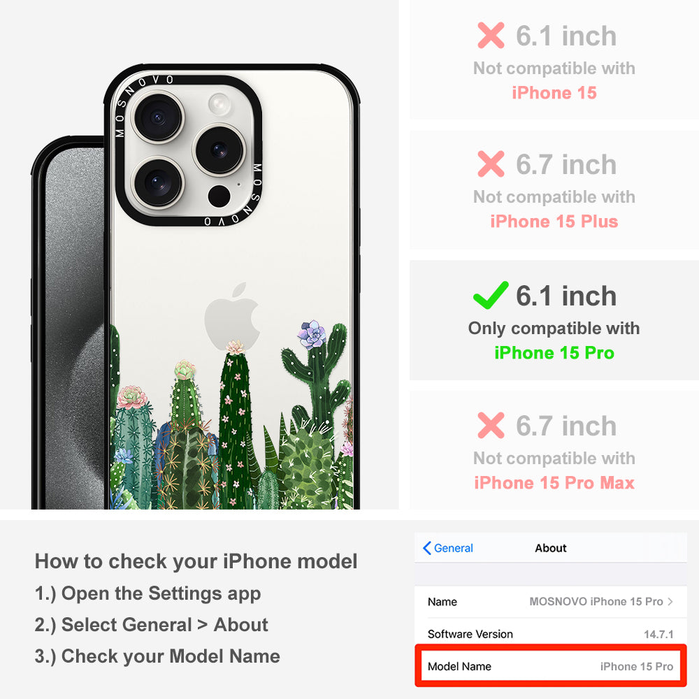 Desert Cactus Phone Case - iPhone 15 Pro Case - MOSNOVO