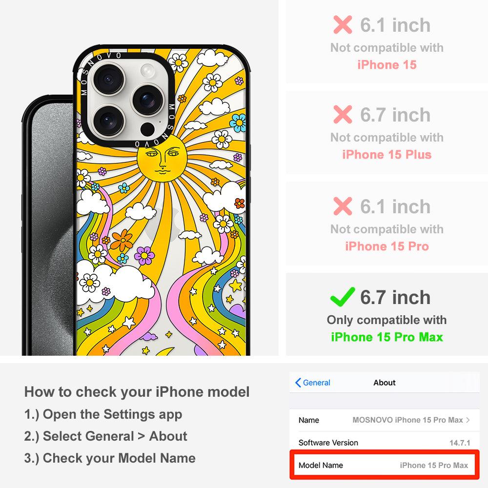 Rainbow Sun and Moon Phone Case - iPhone 15 Pro Max Case - MOSNOVO