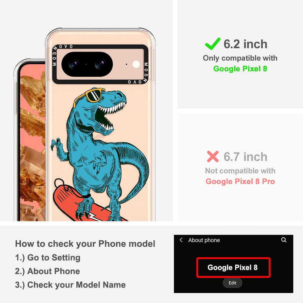 Surfing Dinosaur Phone Case - Google Pixel 8 Case - MOSNOVO