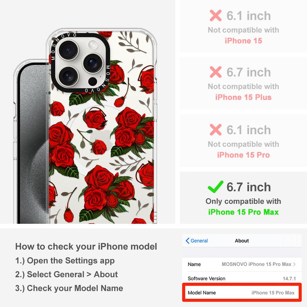 Simply Red Roses Phone Case - iPhone 15 Pro Max Case - MOSNOVO