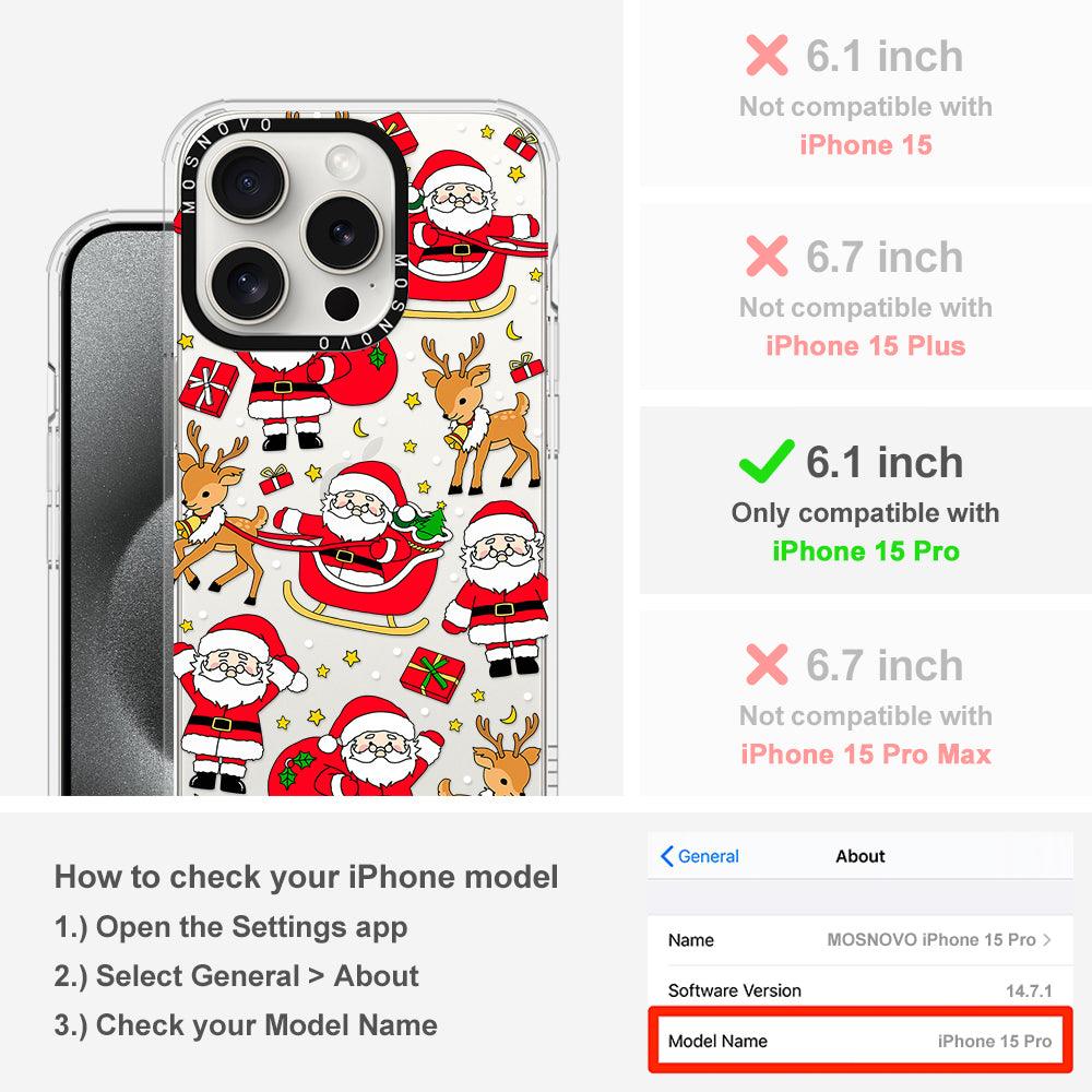 Cute Santa Claus Deer Phone Case - iPhone 15 Pro Case - MOSNOVO