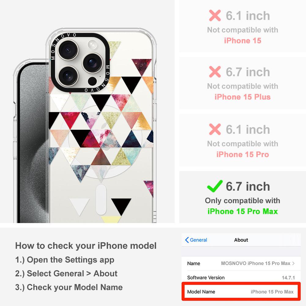 Triangles Stone Marble Phone Case - iPhone 15 Pro Max Case - MOSNOVO