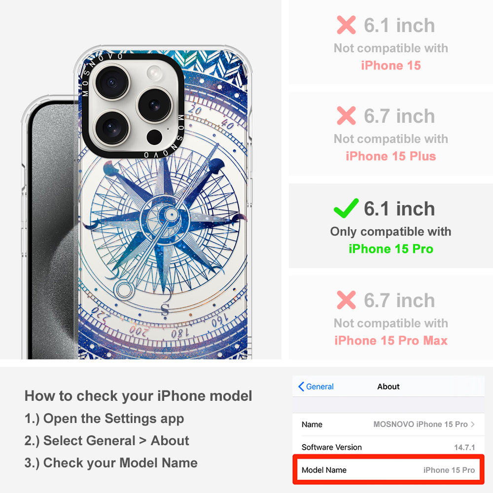 Galaxy Compass Phone Case - iPhone 15 Pro Case - MOSNOVO