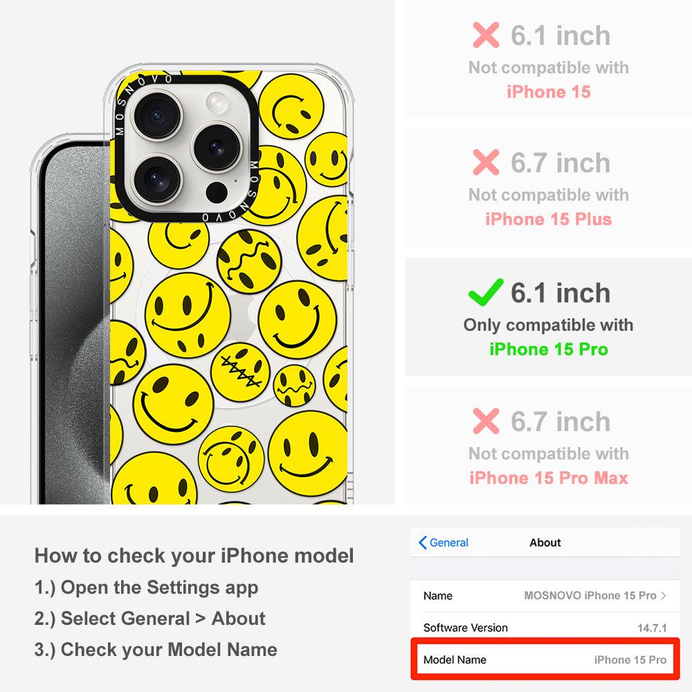 Smiley Face Phone Case - iPhone 15 Pro Case - MOSNOVO