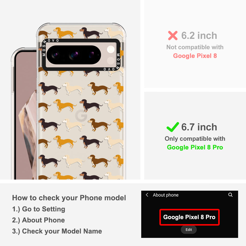 Cute Dachshund Phone Case - Google Pixel 8 Pro Case - MOSNOVO