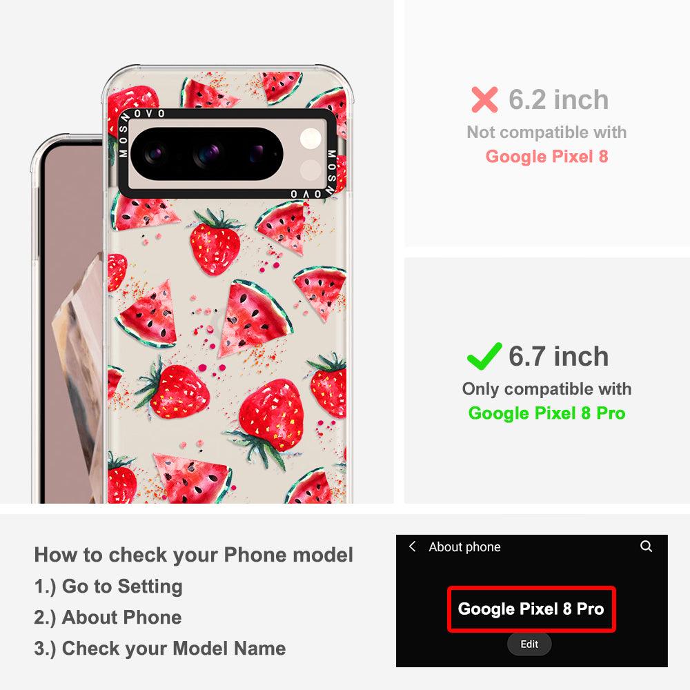 Watermelon and Strawberry Phone Case - Google Pixel 8 Pro Case - MOSNOVO