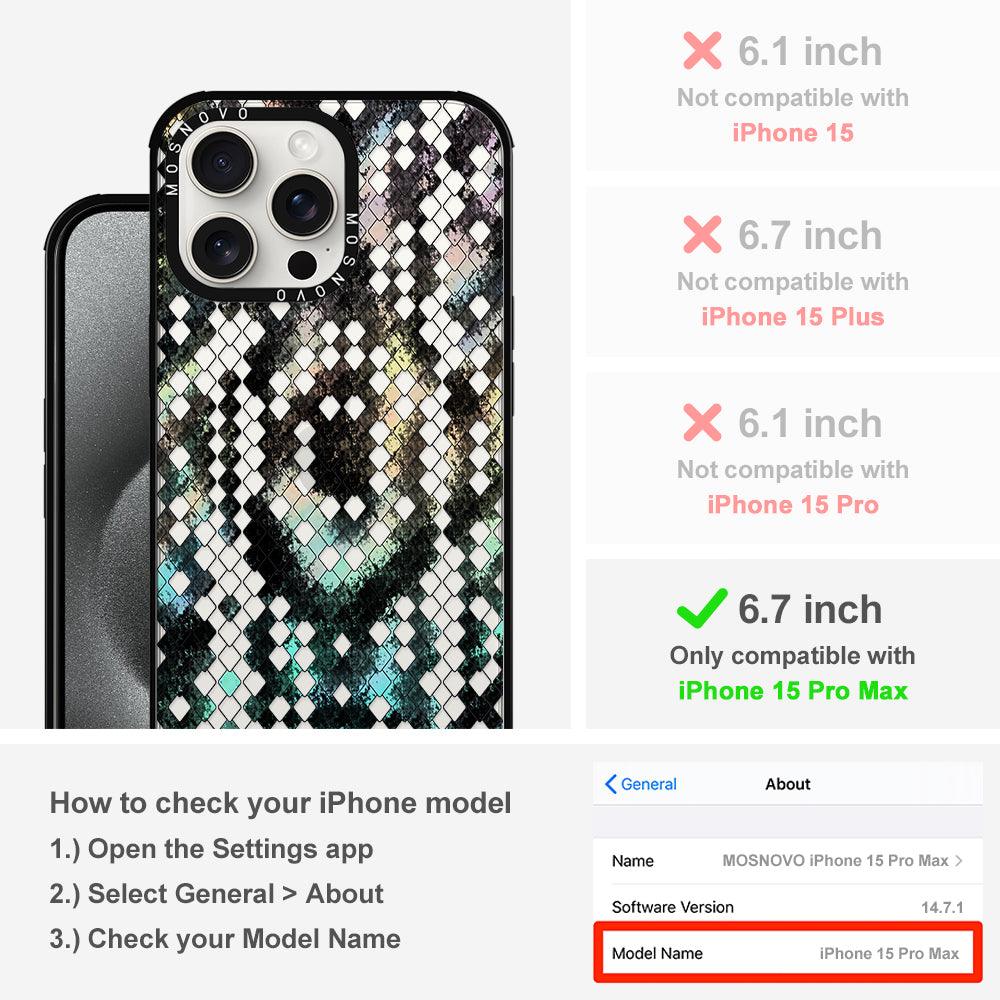Rainbow Snake Print Phone Case - iPhone 15 Pro Max Case - MOSNOVO