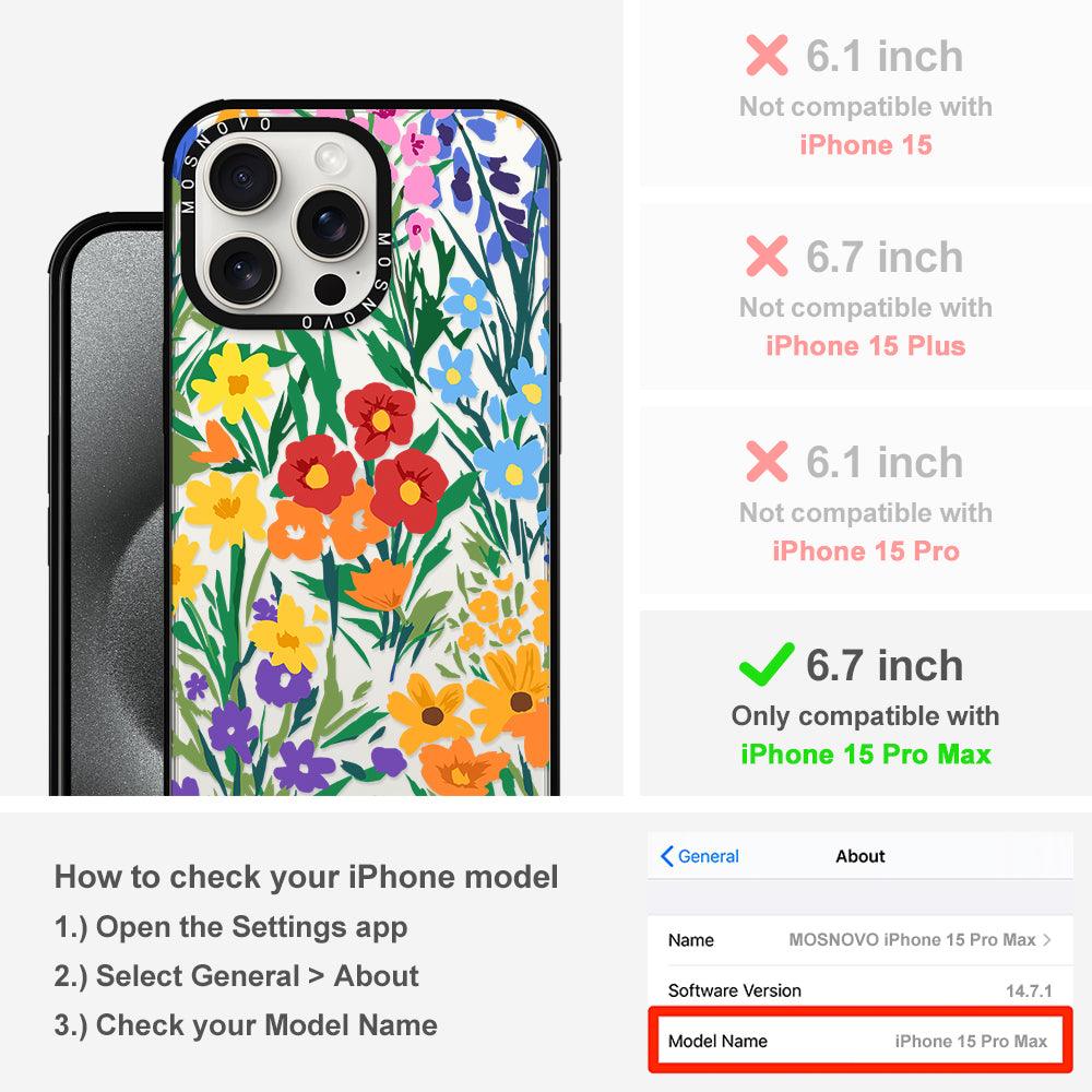 Spring Botanical Flower Floral Phone Case - iPhone 15 Pro Max Case - MOSNOVO
