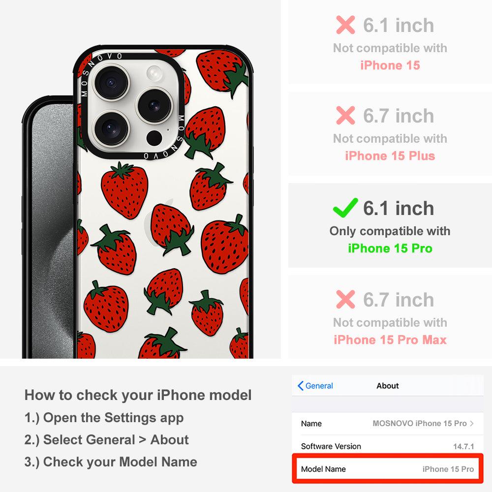 Red Strawberry Phone Case - iPhone 15 Pro Case - MOSNOVO