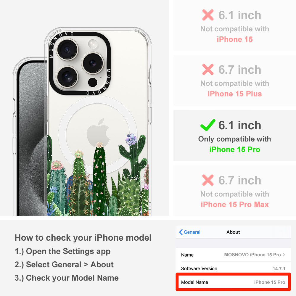 Desert Cactus Phone Case - iPhone 15 Pro Case - MOSNOVO
