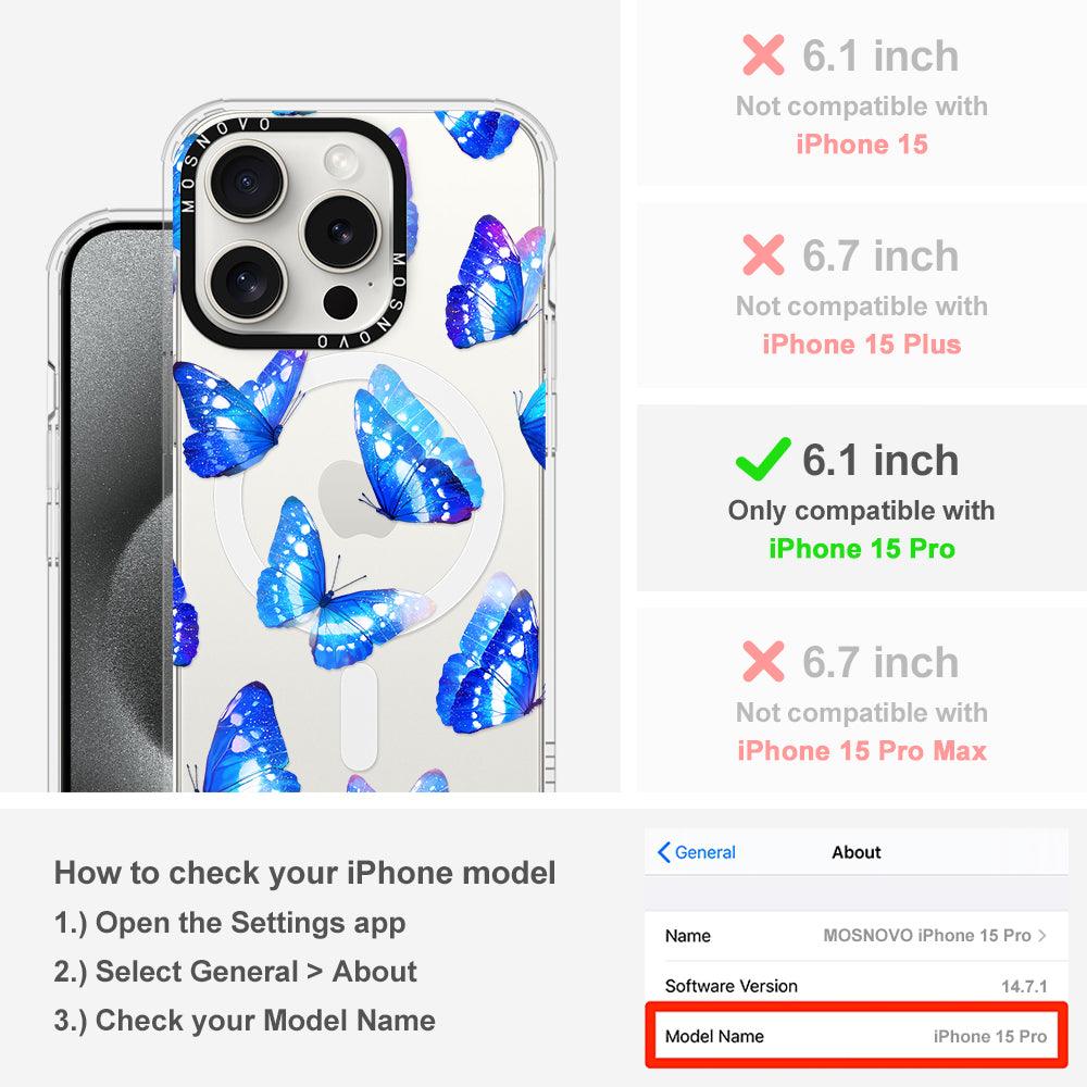 Stunning Blue Butterflies Phone Case - iPhone 15 Pro Case - MOSNOVO