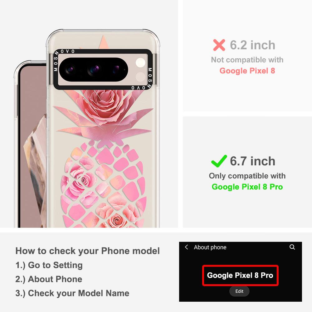 Pink Floral Pineapple Phone Case - Google Pixel 8 Pro Case