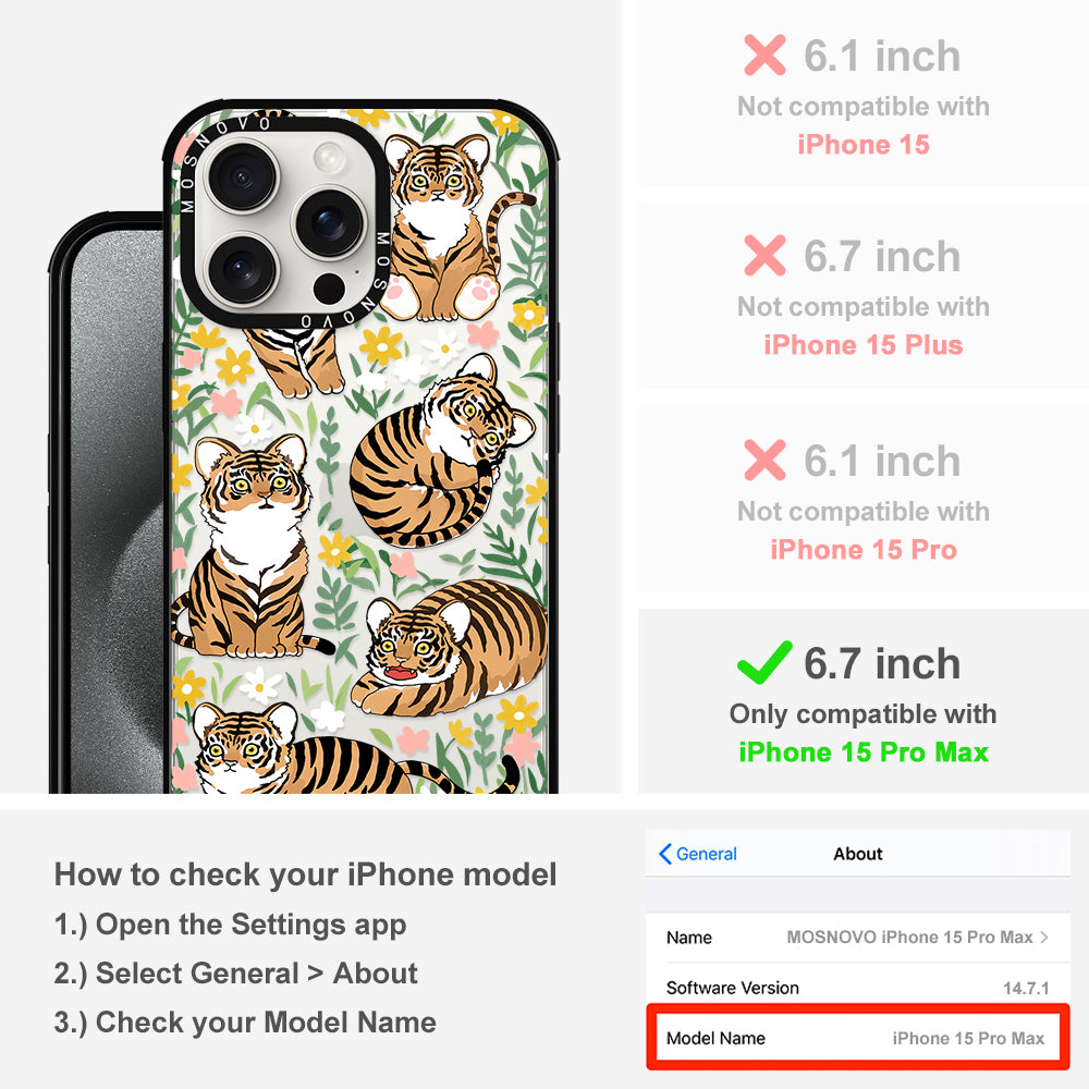 Cute Tiger Phone Case - iPhone 15 Pro Max Case - MOSNOVO