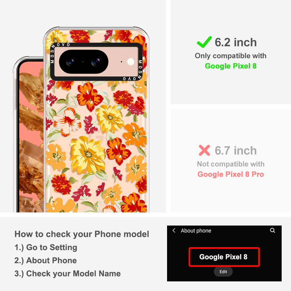 70s Boho Yellow Flower Phone Case - Google Pixel 8 Case - MOSNOVO