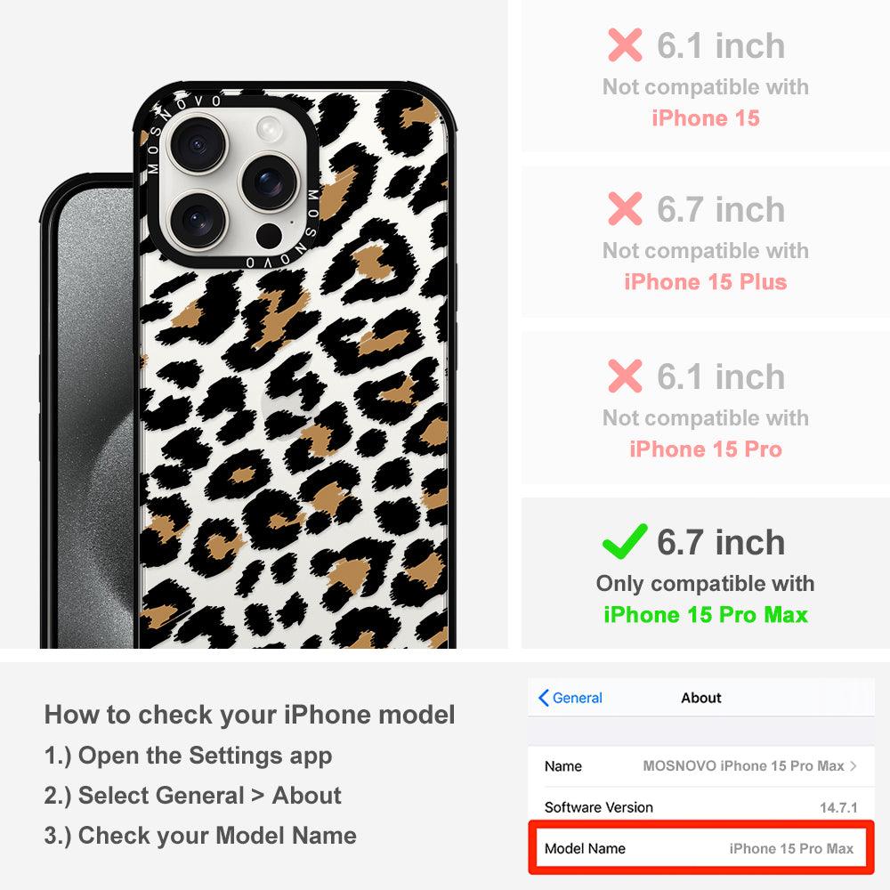 Leopard Print Phone Case - iPhone 15 Pro Max Case - MOSNOVO