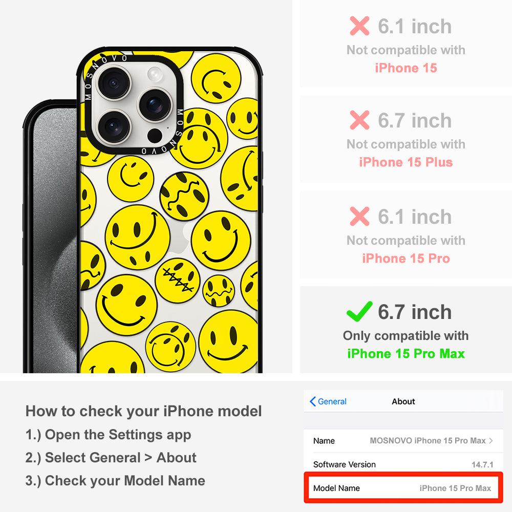 Smiley Face Phone Case - iPhone 15 Pro Max Case - MOSNOVO