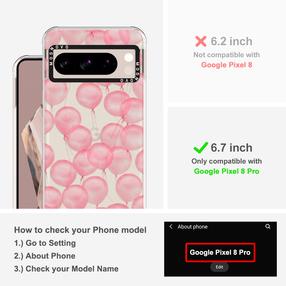 Pink Ballons Phone Case - Google Pixel 8 Pro Case - MOSNOVO