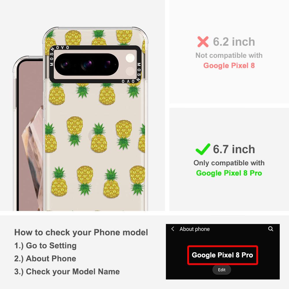 Cute Hawaiian Pineapple Phone Case - Google Pixel 8 Pro Case