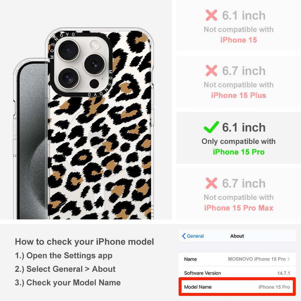 Leopard Print Phone Case - iPhone 15 Pro Case - MOSNOVO