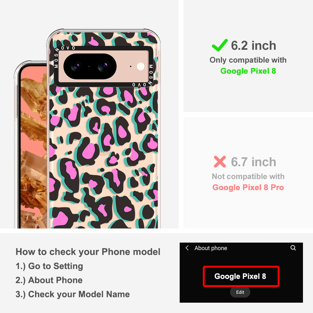 Hot Pink Leopard Print Phone Case - Google Pixel 8 Case - MOSNOVO