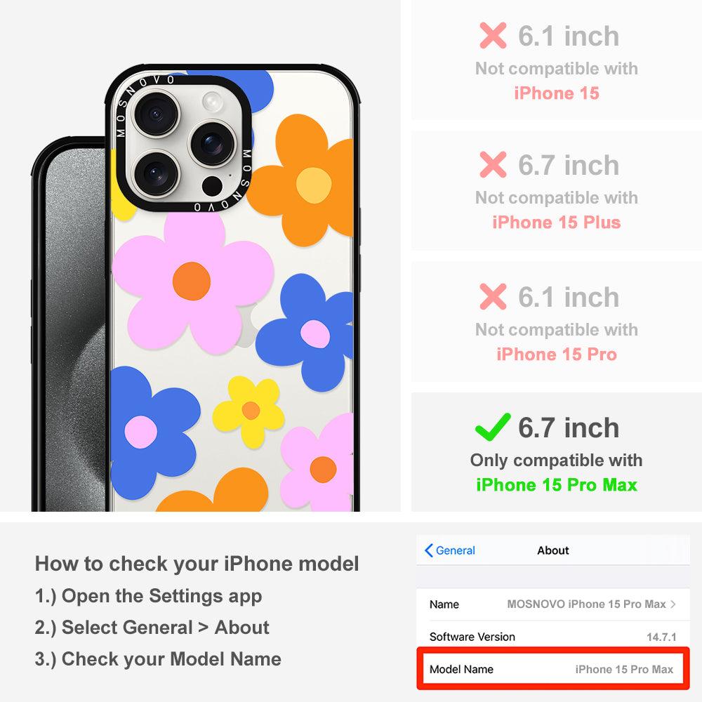 60's Groovy Flower Phone Case - iPhone 15 Pro Max Case - MOSNOVO