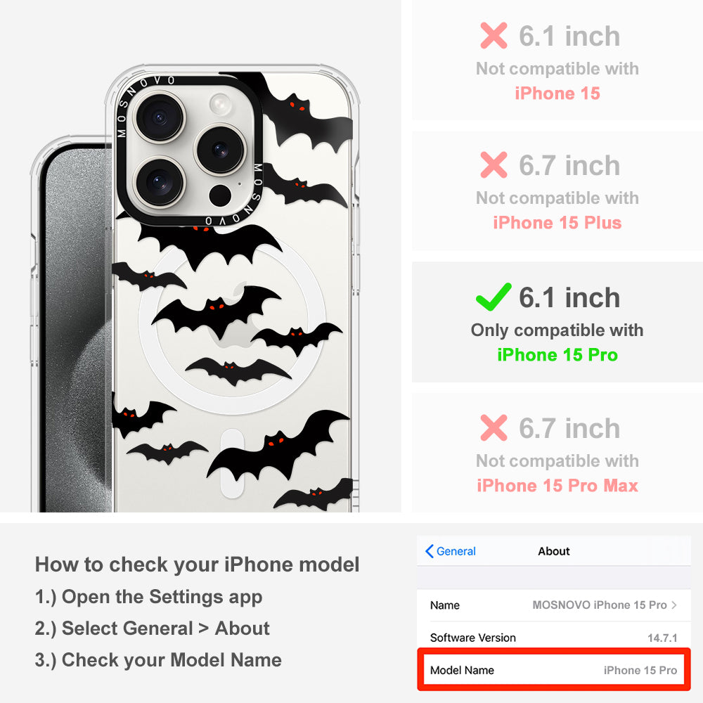 Evil Bat Phone Case - iPhone 15 Pro Case - MOSNOVO