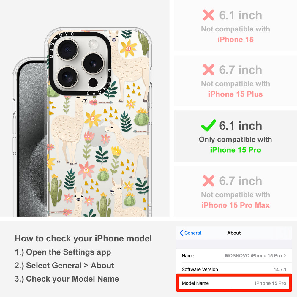 Desert Llama Phone Case - iPhone 15 Pro Case - MOSNOVO