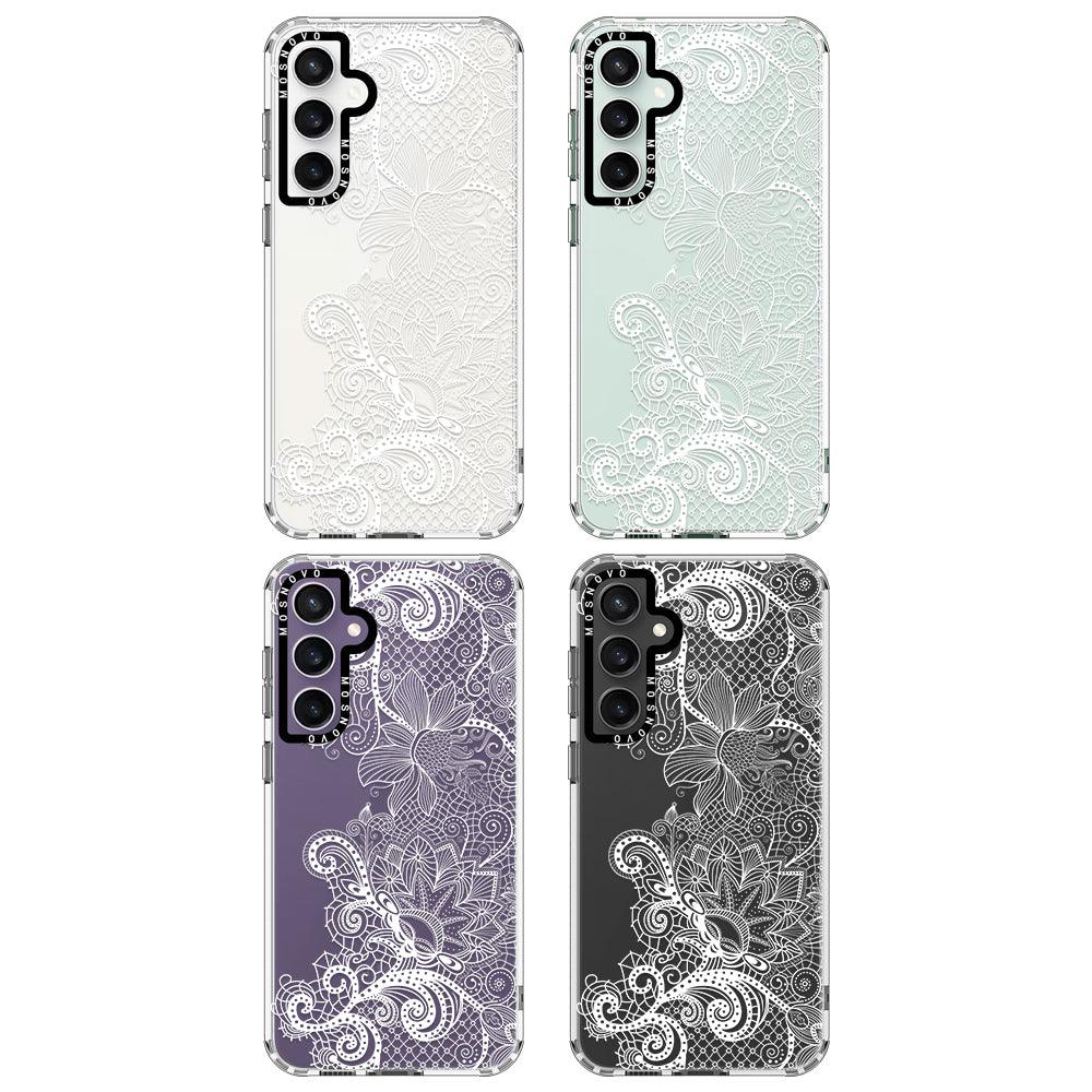 Lacy White Flower Phone Case - Samsung Galaxy S23 FE Case