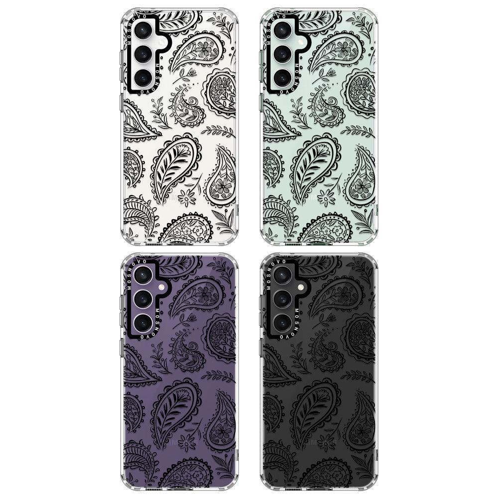 Black Paisley Phone Case - Samsung Galaxy S23 FE Case