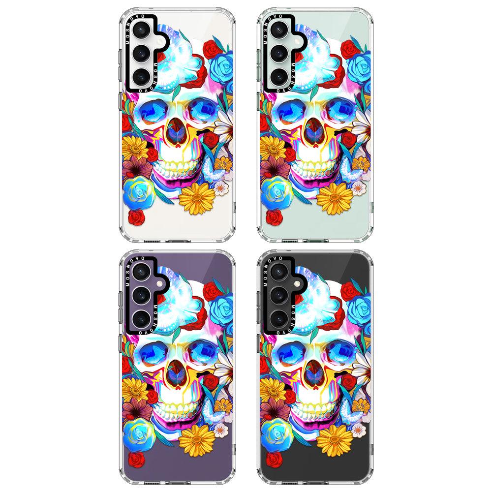 Sugar Flower Skull Phone Case - Samsung Galaxy S23 FE Case