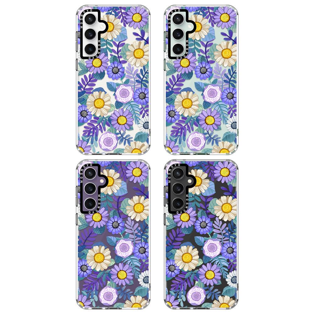 Purple Floral Phone Case - Samsung Galaxy S23 FE Case