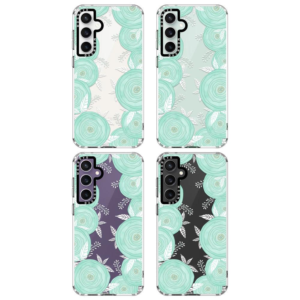 Mint Flower Phone Case - Samsung Galaxy S23 FE Case