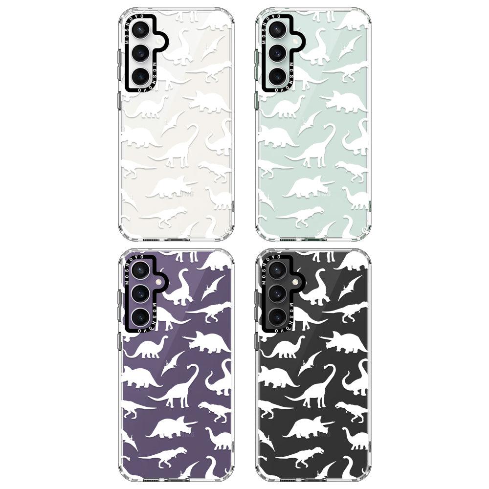 White Dinosaur Phone Case - Samsung Galaxy S23 FE Case