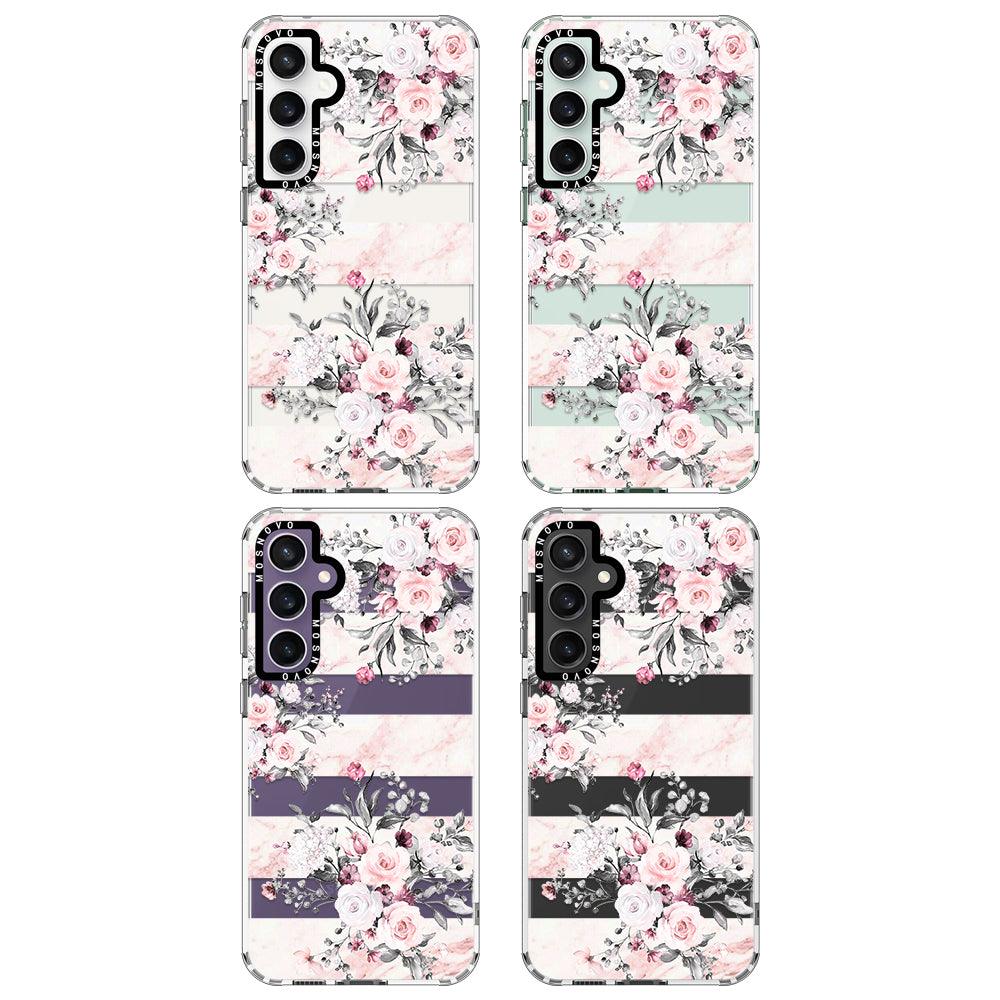 Pink Flower Marble Phone Case - Samsung Galaxy S23 FE Case