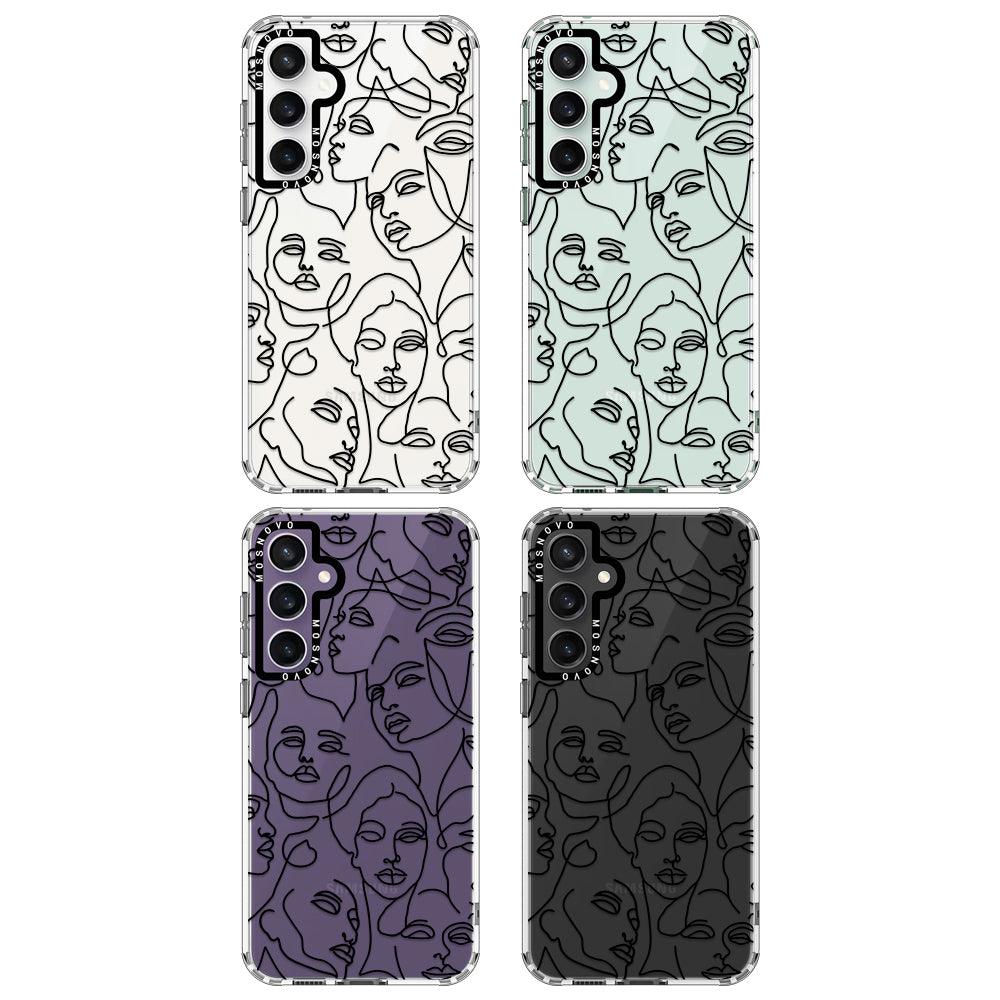 Abstract Face Line Art Phone Case - Samsung Galaxy S23 FE Case