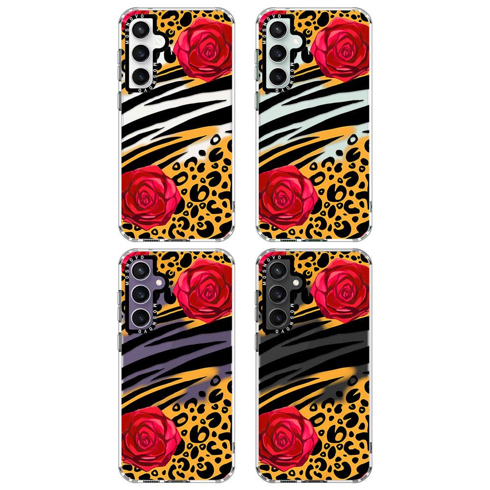 Wild Floral Leopard Phone Case - Samsung Galaxy S23 FE Case